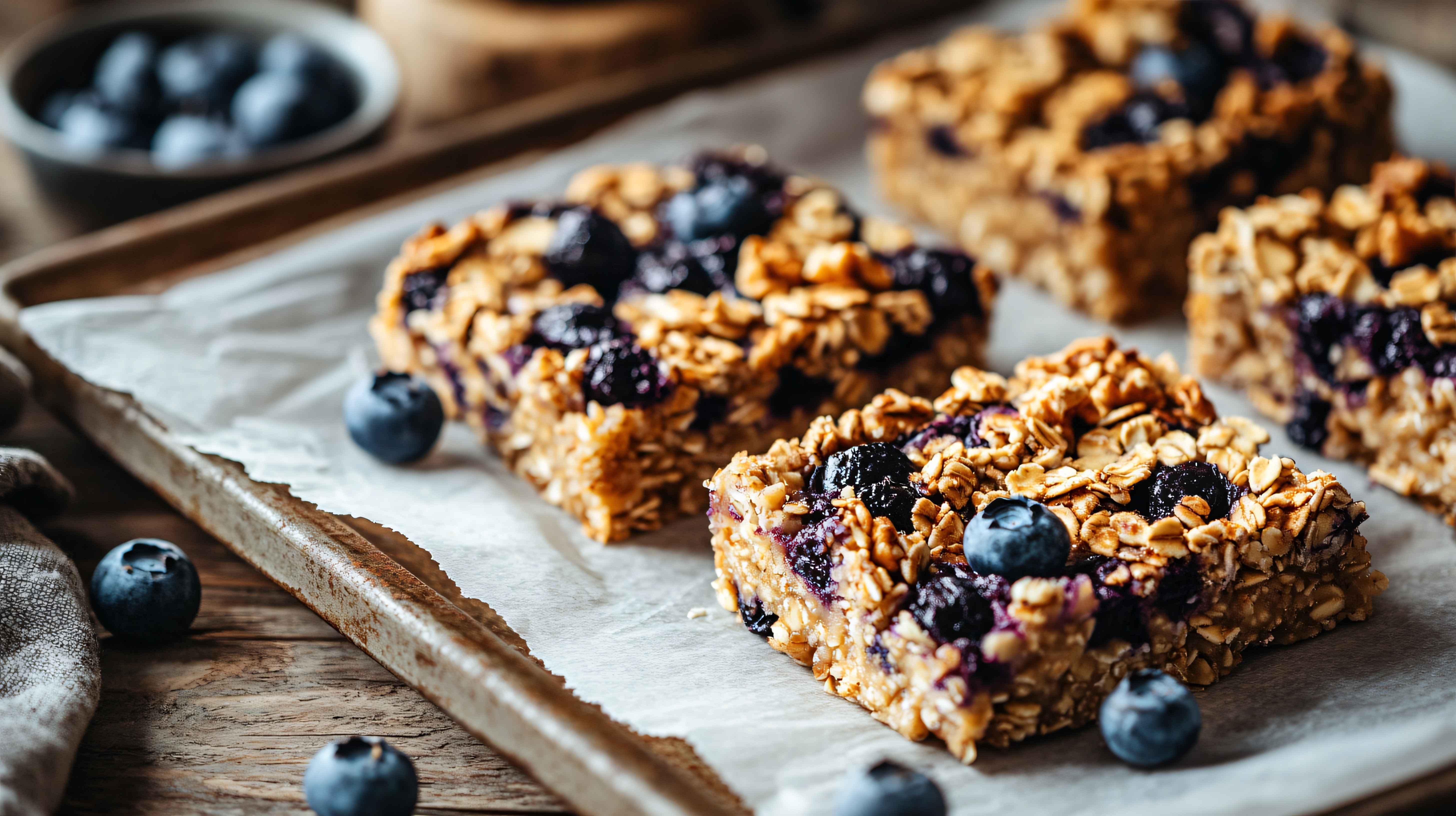 Baked Oatmeal "Cake" is a healthy, cake-like breakfast treat bursting with juicy blueberries. Naturally sweetened and perfect for meal prep.