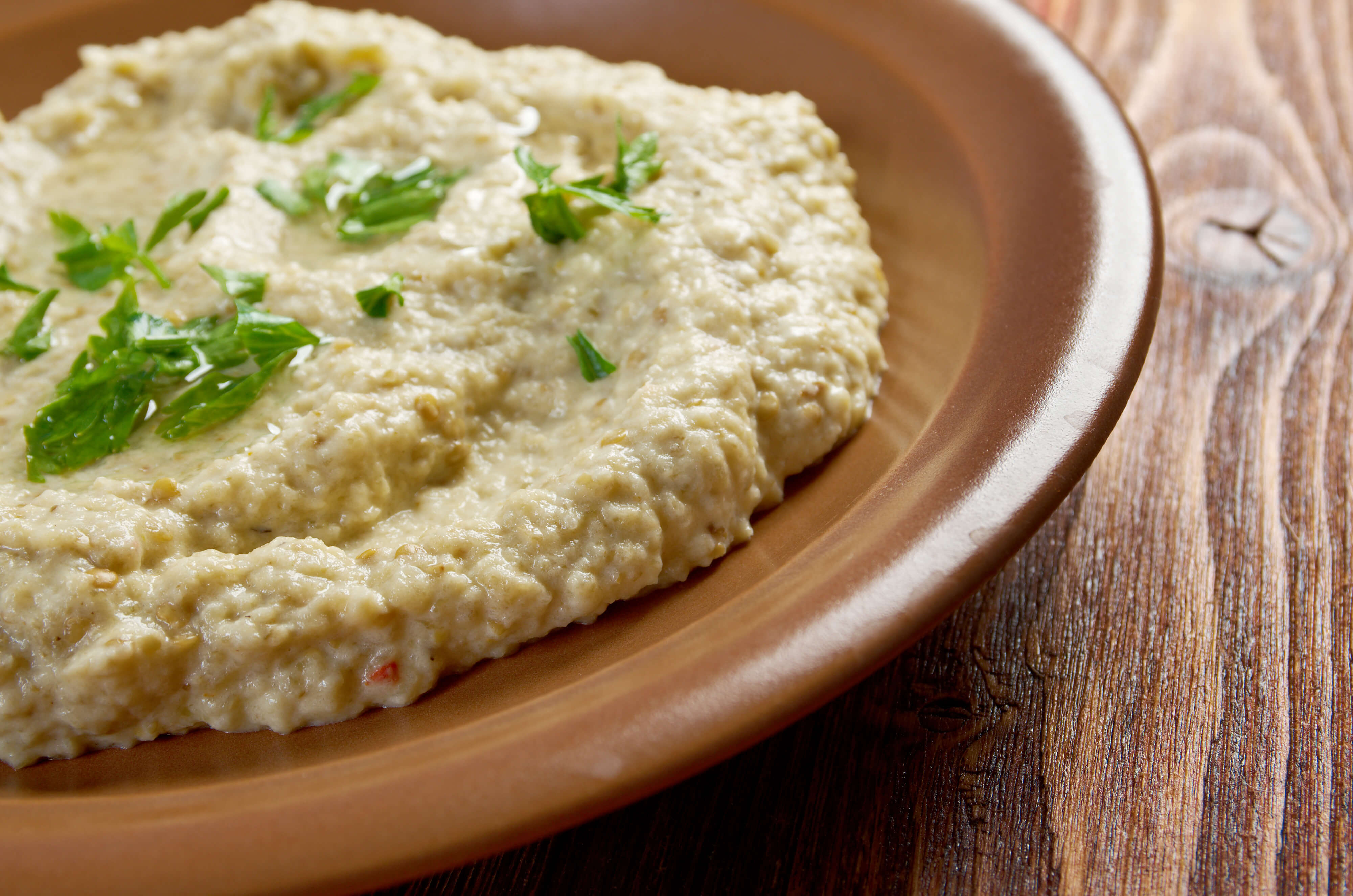 Smoky, roasted eggplant dip blended with tahini and garlic. Rich, velvety, and deeply savory with a hint of char.