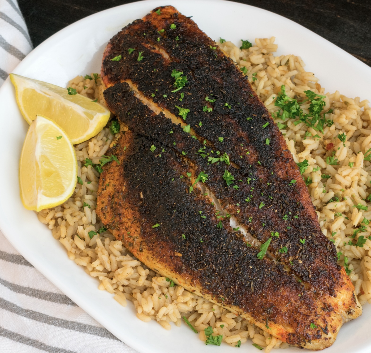 Spicy, smoky fish seared in a hot skillet. Bold Cajun flavor with a perfect crust.